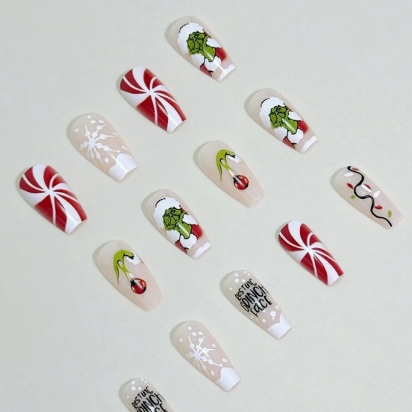 Christmas Grinch Press On Nails - Picture 6 of 9